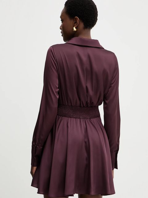 Guess sukienka CONCETTA kolor bordowy mini rozkloszowana W5YK00 WF1T2 - zdjęcie produktu nr 2