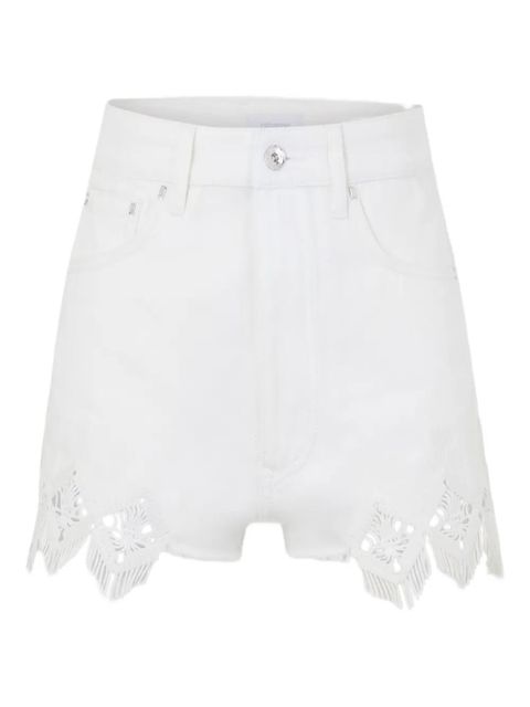 Rabanne embroidered scalloped-hem shorts - White - zdjęcie produktu nr 1
