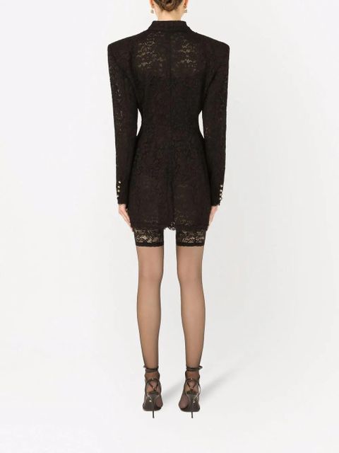 Dolce & Gabbana cordonetto-lace double.breasted blazer - Black
