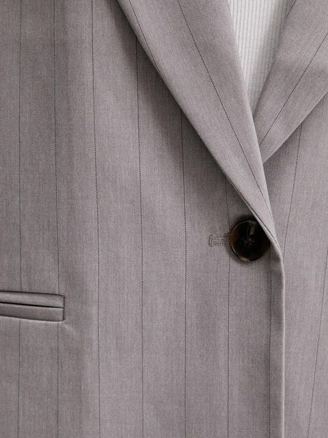 Answear.LAB marynarka kolor szary jednorzędowa wzorzysta