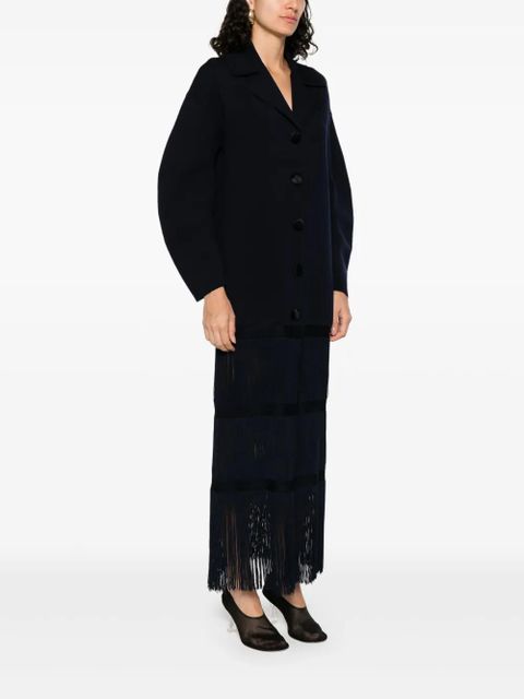 KHAITE fringed coat - Blue