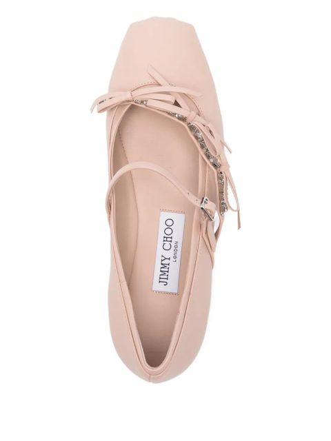 Jimmy Choo crystal-embellished ballet flats - Pink