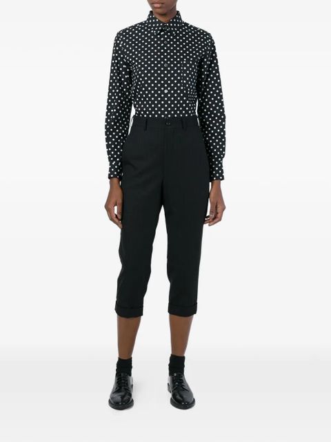 Comme Des Garçons pinstripe cropped trousers - Black - zdjęcie produktu nr 2