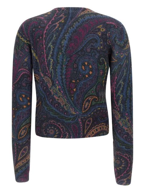 ETRO paisley-print buttoned cardigan - Blue