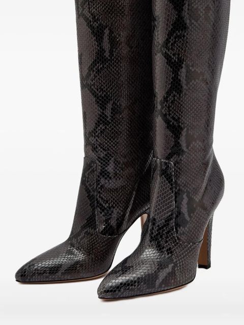 Paris Texas 100mm Elsa snake-print boots - Black - zdjęcie produktu nr 2
