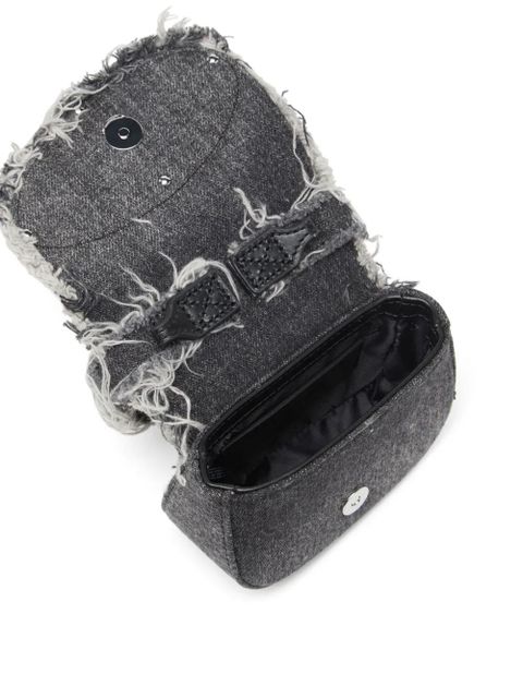 Diesel mini 1DR crystal-embellished shoulder bag - Grey