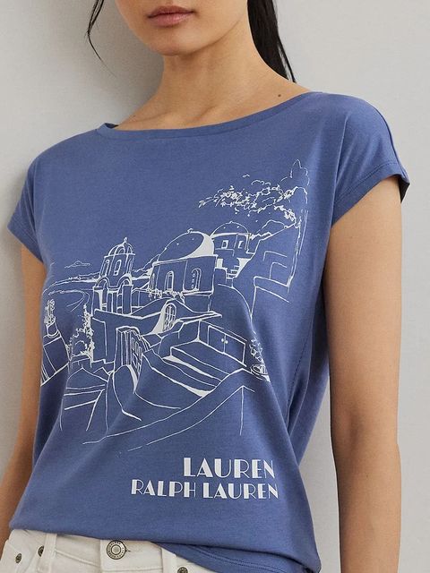 Lauren Ralph Lauren t-shirt damski kolor niebieski 200971072