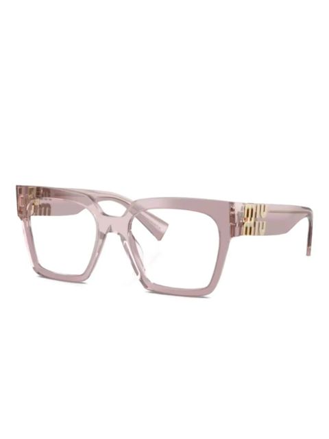 Miu Miu Eyewear logo square-frame glasses - Pink - zdjęcie produktu nr 1