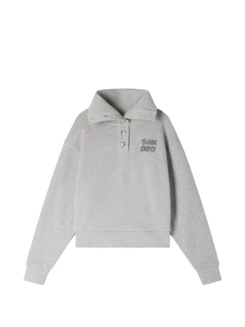SANDRO logo-plaque sweatshirt - Grey