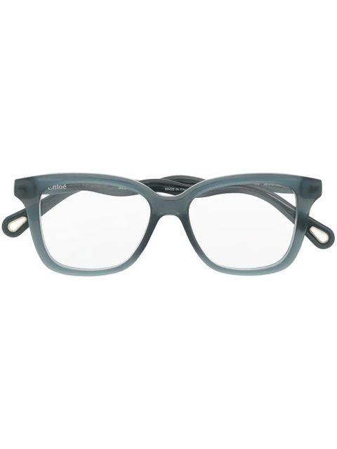 Chloé Eyewear logo-lettering cat-eye glasses - Blue - zdjęcie produktu nr 1