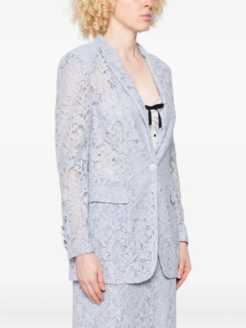 Blumarine lace single-breasted blazer - Blue