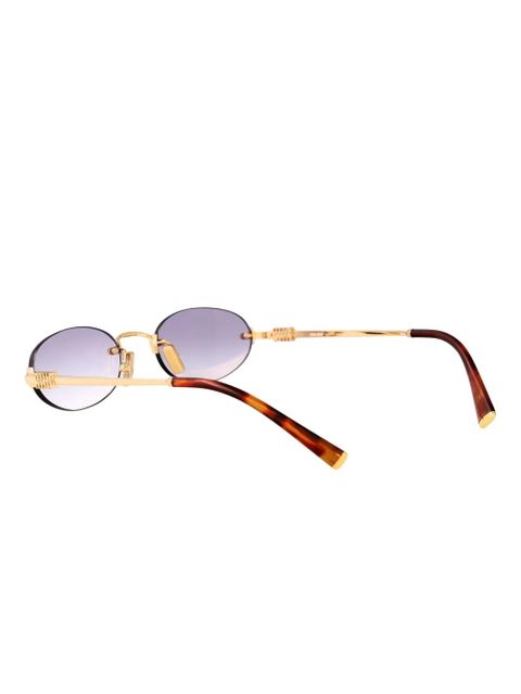 Miu Miu Eyewear oval-frame sunglasses - Gold - zdjęcie produktu nr 2