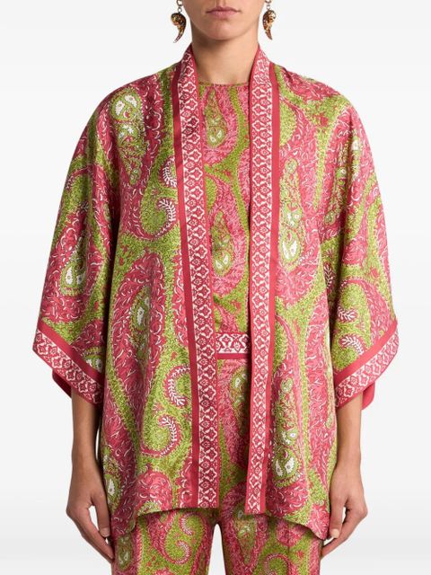 ETRO paisley foliage silk twill jacket - Pink