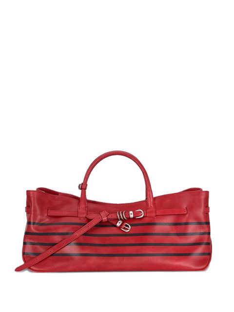 Marge Sherwood Grandma striped leather tote bag - Red - zdjęcie produktu nr 1