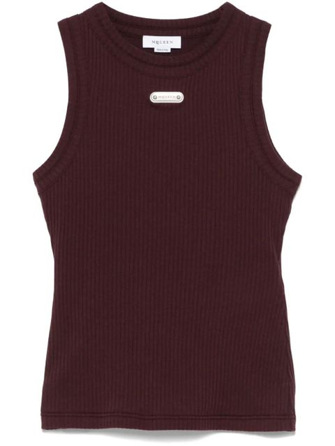 Alexander McQueen logo-plaque tank top - Red - zdjęcie produktu nr 1