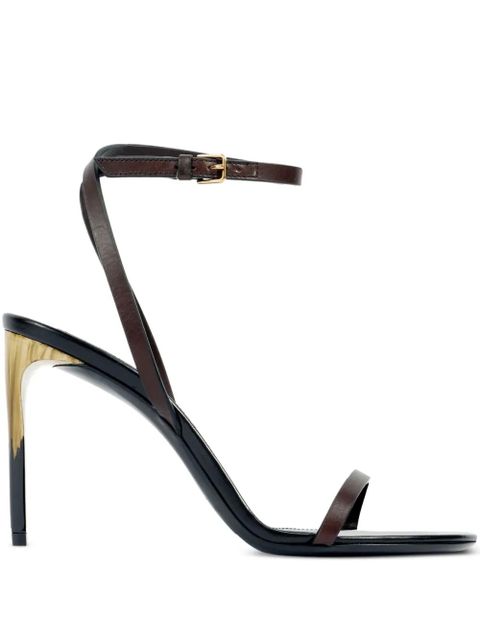 Saint Laurent ankle-strap heeled sandals - Brown - zdjęcie produktu nr 1