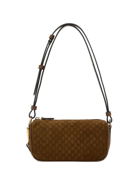 Gucci GG motif suede shoulder bag - Brown - zdjęcie produktu nr 1