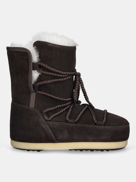 Moon Boot śniegowce zamszowe MB EVX BOOT SUEDE / SHEARLING kolor brązowy 80D1470050 M010 - zdjęcie produktu nr 2