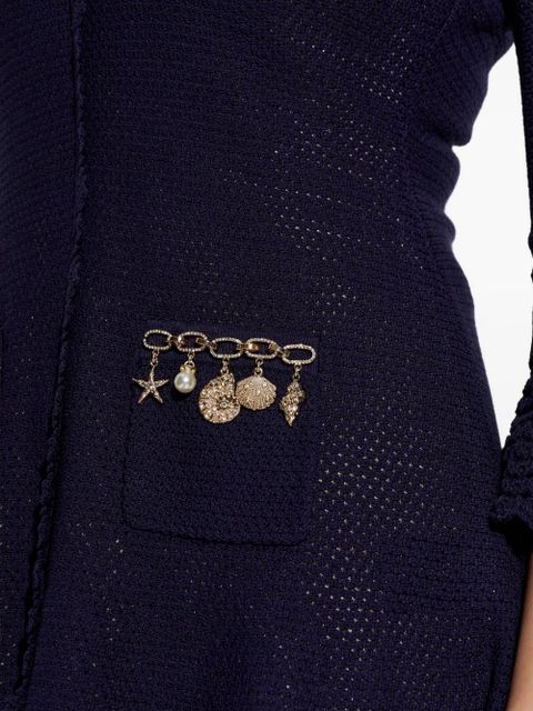 Self-Portrait embellished-collared mini dress - Blue