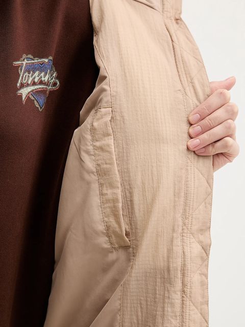 Tommy Jeans kurtka kolor beżowy zimowa oversize DW0DW21626