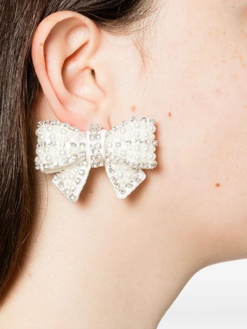 Self-Portrait bow-shape earrings - Silver
