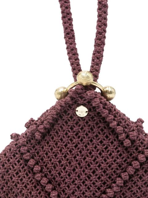 ALEMAIS macramé top-handle tote bag - Purple
