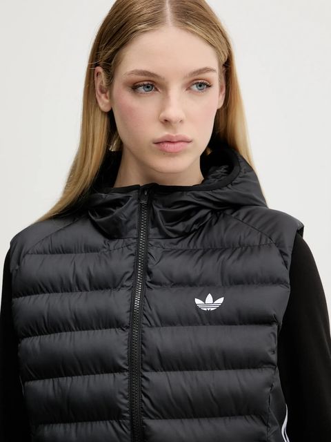 adidas Originals bezrękawnik Slim Vest kolor czarny przejściowy JX2943