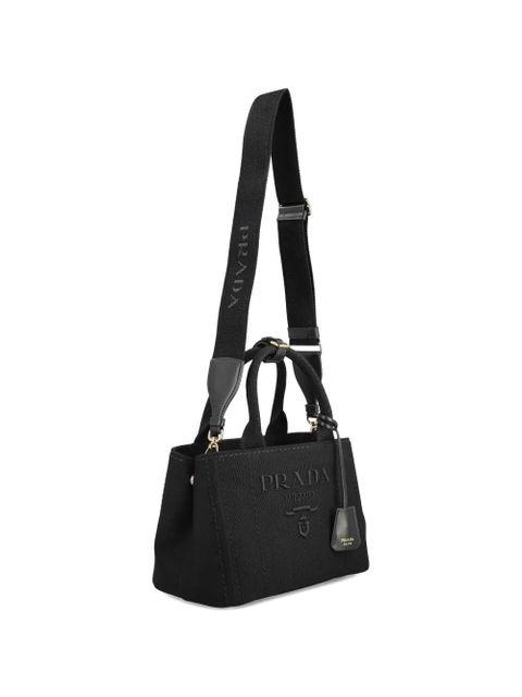 Prada small Jardinière logo-embroidery tote bag - Black