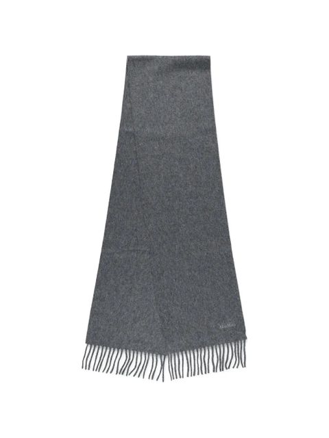 Max Mara embroidered logo fringe scarf - Grey - zdjęcie produktu nr 2