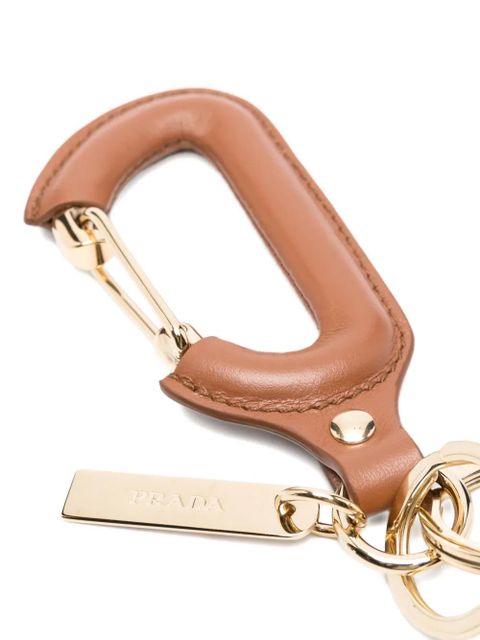 Prada leather carabiner keyring - Brown - zdjęcie produktu nr 2