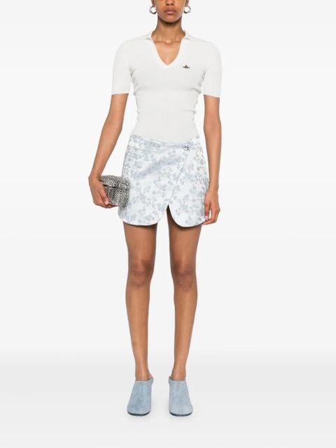 Vivienne Westwood Orb-embroidered polo top - White