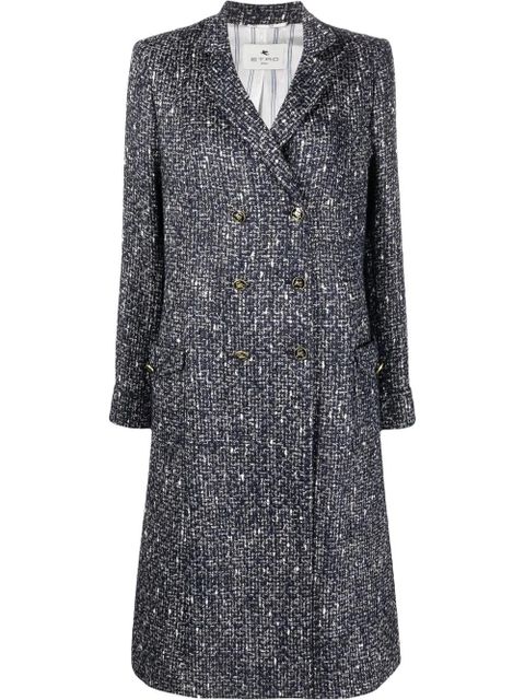 ETRO Pegaso-button tweed coat - Blue - zdjęcie produktu nr 1