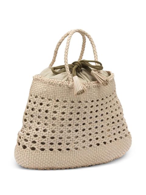 DRAGON DIFFUSION Santa Cano woven-leather tote bag - Neutrals