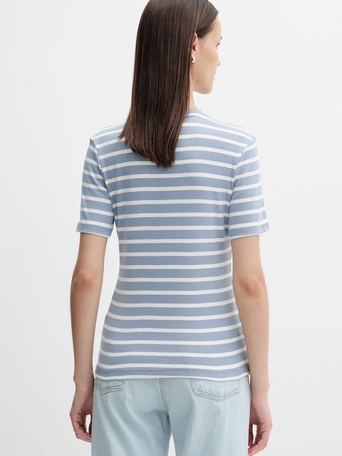 Tommy Hilfiger t-shirt bawełniany damski kolor niebieski WW0WW40587