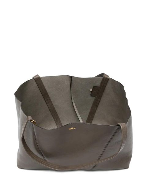 Chloé grainy-leather charm-detail tote bag - Grey