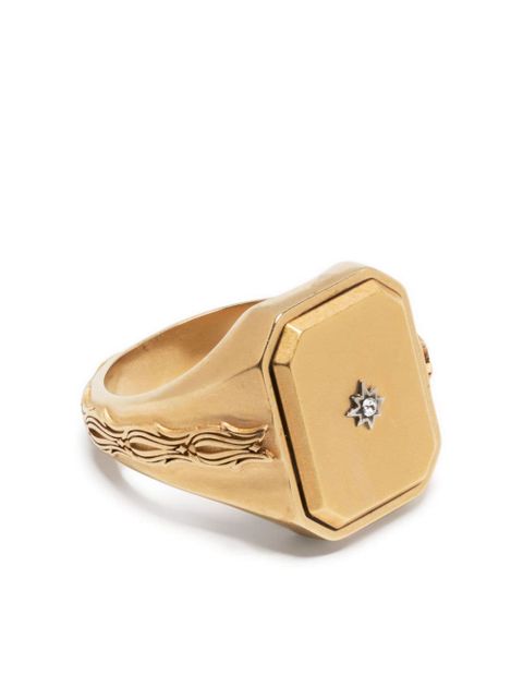 Maison Margiela diamanté-embellished signet ring - Gold - zdjęcie produktu nr 1