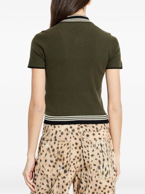 AMIRI ribbed striped polo top - Green