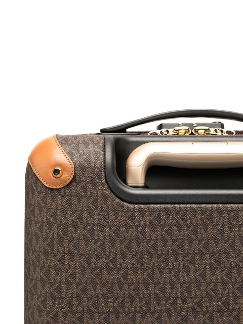 Michael Kors monogram logo print suitcase - Brown