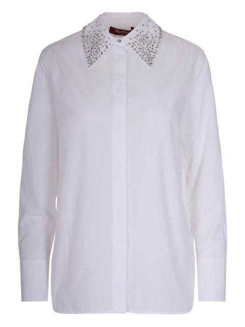 Max Mara embellished-collar cotton shirt - White - zdjęcie produktu nr 1
