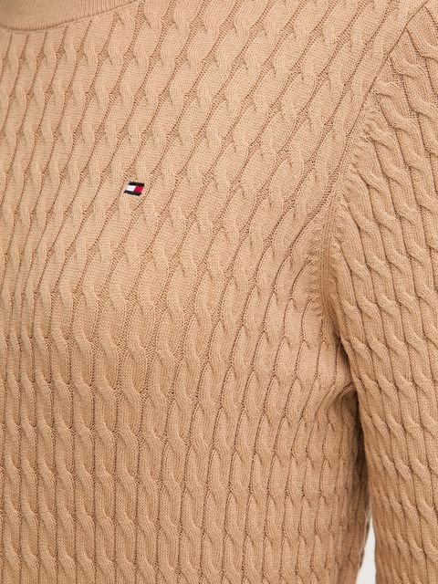 Tommy Hilfiger sweter bawełniany kolor beżowy lekki WW0WW44993