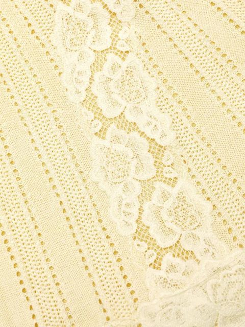 Self-Portrait lace trim mini skirt - Yellow