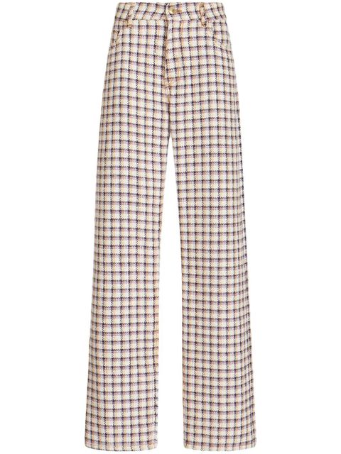 ETRO check-jacquard wide-leg trousers - White - zdjęcie produktu nr 1
