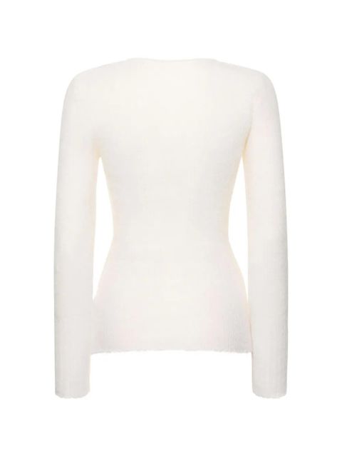 Jacquemus scoop-neck long-sleeve sweater - White - zdjęcie produktu nr 2