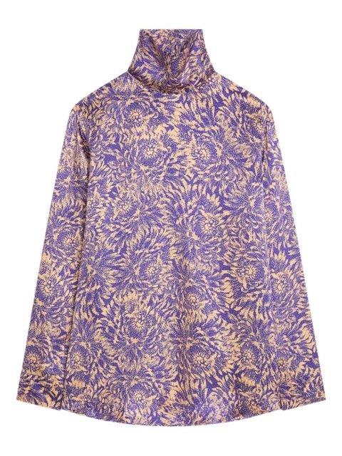 DRIES VAN NOTEN printed silk top - Purple - zdjęcie produktu nr 1