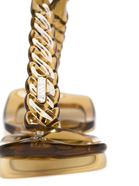 Lanvin braided-arms rectangle-frame sunglasses - Yellow