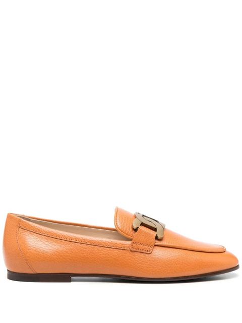 Tod's Kate gold-chain leather loafers - Orange - zdjęcie produktu nr 1
