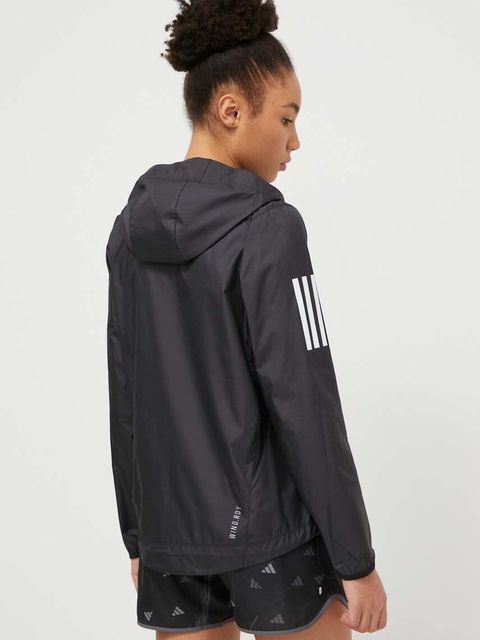 adidas Performance kurtka do biegania Own The Run kolor czarny przejściowa IN1576 - zdjęcie produktu nr 2