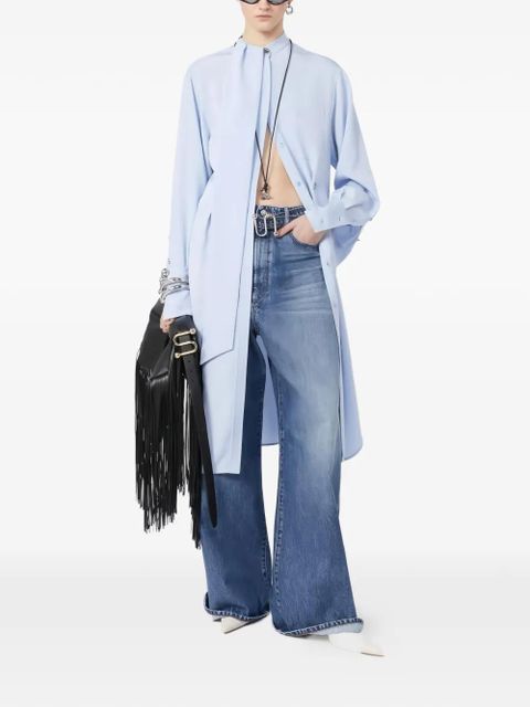 Sportmax ESOPO scarf-detail midi shirt dress - Blue