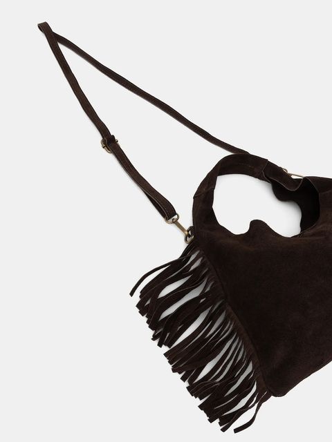 Answear.LAB torebka zamszowa kolor brązowy