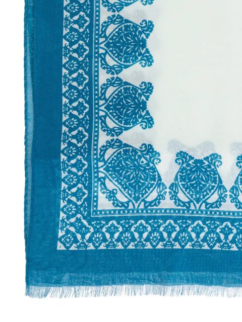 ETRO fringed patterned scarf - White - zdjęcie produktu nr 2